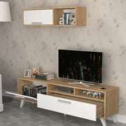 Slim TV stand D2306TV180M109 white oak 180x35x47h