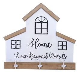 Wroclaw metal wooden hanger 3 places white cm60x56x7,5