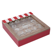 Square wooden bistro coffee pod holder cm23,5x23,5h6,5