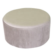 Round beige velvet puff cm ø56h28