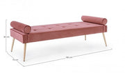 Bench rose gold legs design antique pink velvet