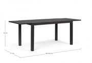Extendable outdoor table in Anthracite aluminum 140 - 210x77x h75 cm