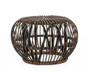 DORADAL brown rattan outdoor coffee table pouf diameter 65x h44 cm