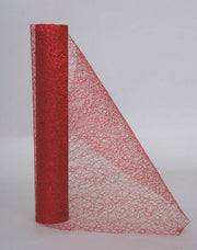 Glitter Net Roll Cm.29X2,7Mt Red W/Sequins Christmas decoration