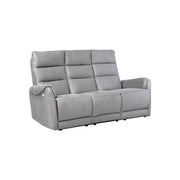Light Grey 3-Seater Sofa with 2 Electric Recliners - 187 x 98 x 109 cm