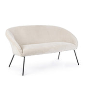 Aiko Velvet steel white velvet sofa 142 x 80 x 75 cm