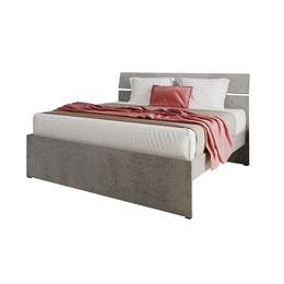 Single bed and a half for the room in concrete gray color cm 200x131xH 98