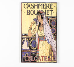 Print on wood with multicolor canvas 60x100 cm