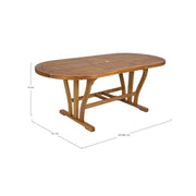 Extendable Oval Acacia wood outdoor table 150 - 200x90x h74 cm