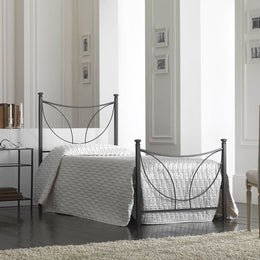 Single iron bed with footboard TULIP Black 92x208x h117 cm