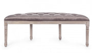 Tilde dove gray velvet bench in classic style