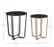 Set 2 gold-black design style metal coffee table