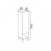 Slim bedroom entrance wardrobe for clothes storage 45 x 45 x 182 h cm