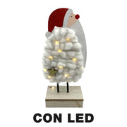 Santa claus wood white led fabric cm10x5h21