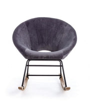 Annika rocking armchair with dark gray velvet effect