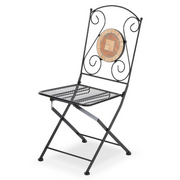 Folding iron chair for outdoor Black ZEUS 42x55x h95 cm Set 2 pieces
