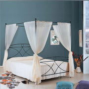 Iron double bed with black canopy ALICE 166x208x h210 cm