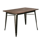 Urban industrial iron bristol table top in brown wood cm120x70h76