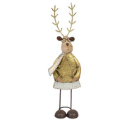 Gold metal reindeer cm6x7h23