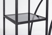 Korvet 4-storey black metal bookcase