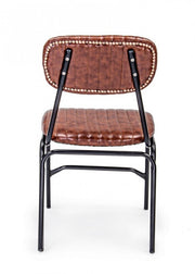 Vintage dark orange Debbie chair in eco-leather