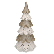 White gold ceramic tree with led cmø14h29