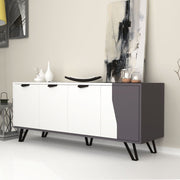 Mobile sideboard 4 doors white gray 160x45xh.77 cm