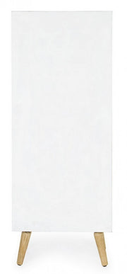 Cabinet 1 Door 2 Drawers Eloise in natural wood cm 48x35x121h