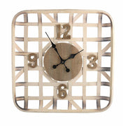 Natural wood wall clock square cm 60.5 x 60.5 x 9