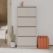Light Mocha Flip-Top Shoe Cabinet with 4 Doors 73W x 26D x 154.5H cm
