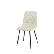 Beige Upholstered Chair with Diamond Stitching - 43x45x91 cm