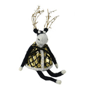 Reindeer in black and gold fabric cm13x10h23