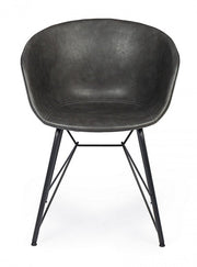Warhol vintage anthracite eco-leather chair