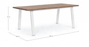 Oslo Natural-White Garden Table 100x200 cm