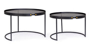 Set of 2 Zeina black modern coffee tables
