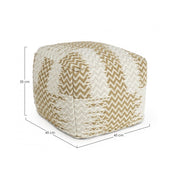 White-Beige Timbuktu pouf 45x45 cm in fabric