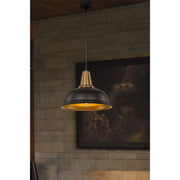 Rena pendant lamp ASZ1341 black metal with gold interior