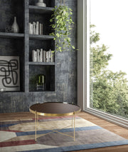 Black metal glass table 70 x 70 x h 40 cm
