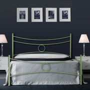 Iron double bed with green footboard CONCA 166x208x h117 cm