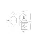 Bottom Wall Lamp E27 rice line blacksilver