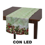 Blue led branches fabric runner cm40x150