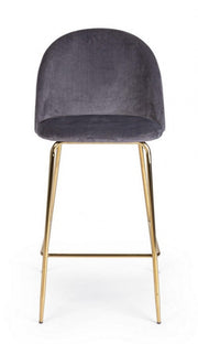 Contemporary design Bar Carry dark gray velvet stool