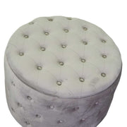 Velvet puff 1-2 light gray cm ø70h42