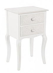 White wooden chest of 2 drawers Clorine 41 x 33.5 x 68 cm