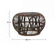 DORADAL brown rattan outdoor coffee table pouf diameter 65x h44 cm