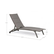 Cleopas sunbed in dove gray aluminum with wheels
