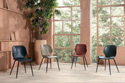 Set of 4 Soft-Touch Chairs 55cm x 45cm x 83cm
