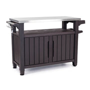 Resin table for barbecue 2 doors graphite color 123,7x54xh.90h cm