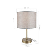 Flora ASZ1496 table lamp with cylindrical sand fabric lampshade