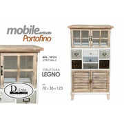 Mobile credenza vetrina cm 70 x 36 x 123 h anticato